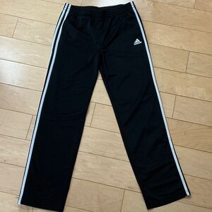 Adidas Kids Black Joggers with White Stripes